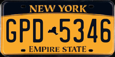 NY license plate GPD5346