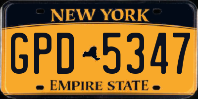 NY license plate GPD5347