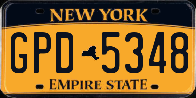 NY license plate GPD5348
