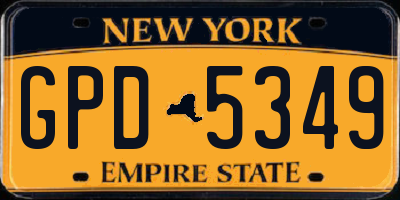 NY license plate GPD5349