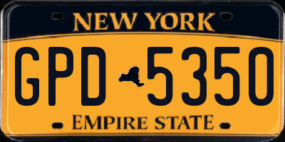 NY license plate GPD5350
