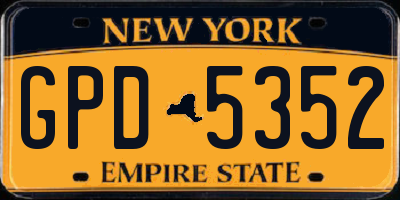 NY license plate GPD5352