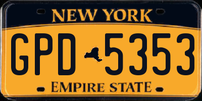 NY license plate GPD5353