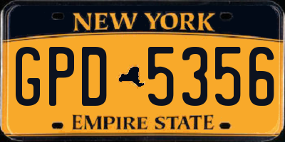 NY license plate GPD5356