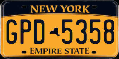 NY license plate GPD5358