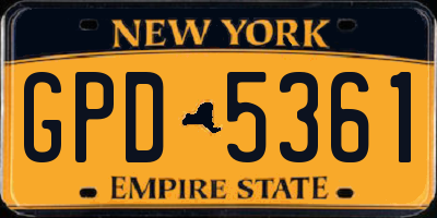 NY license plate GPD5361