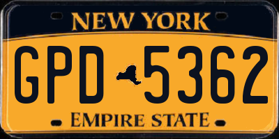 NY license plate GPD5362