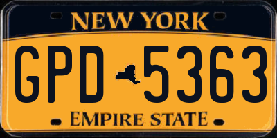 NY license plate GPD5363