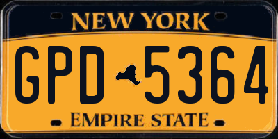 NY license plate GPD5364
