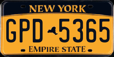 NY license plate GPD5365