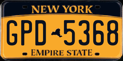 NY license plate GPD5368