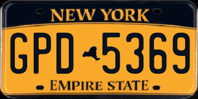 NY license plate GPD5369