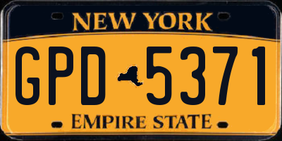 NY license plate GPD5371