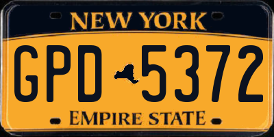 NY license plate GPD5372
