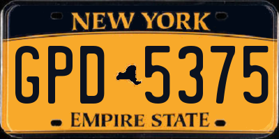 NY license plate GPD5375