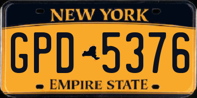 NY license plate GPD5376