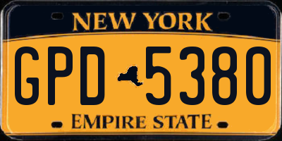 NY license plate GPD5380