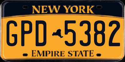 NY license plate GPD5382