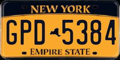 NY license plate GPD5384