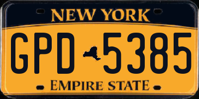 NY license plate GPD5385