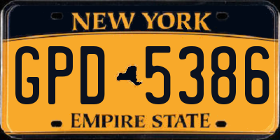 NY license plate GPD5386