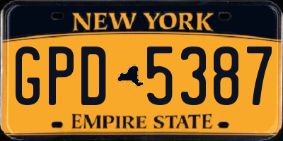 NY license plate GPD5387