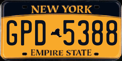 NY license plate GPD5388