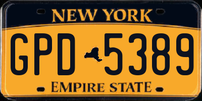 NY license plate GPD5389
