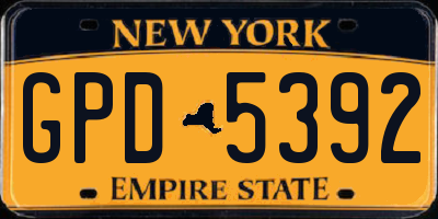 NY license plate GPD5392