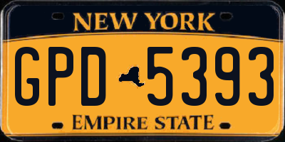 NY license plate GPD5393