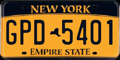 NY license plate GPD5401