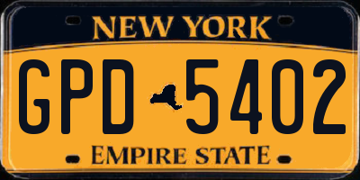 NY license plate GPD5402