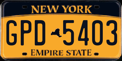 NY license plate GPD5403