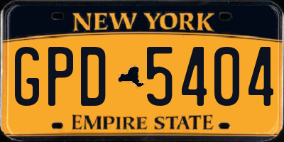 NY license plate GPD5404