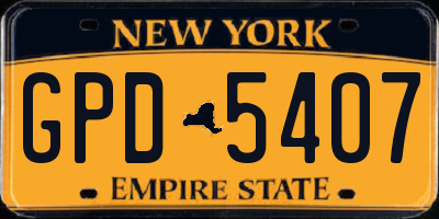 NY license plate GPD5407