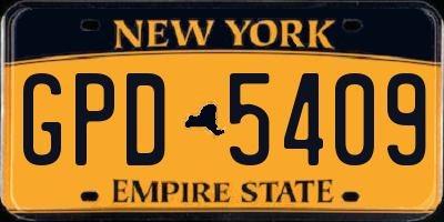 NY license plate GPD5409