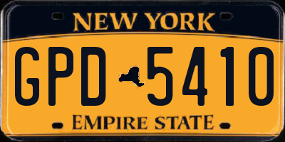 NY license plate GPD5410