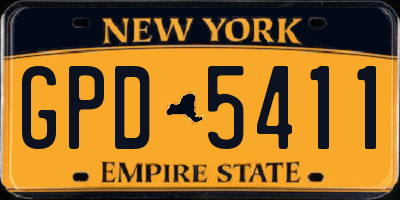 NY license plate GPD5411