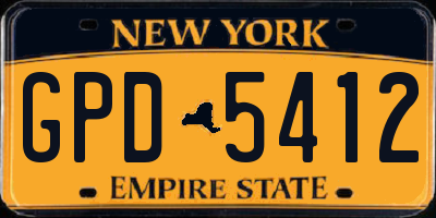 NY license plate GPD5412