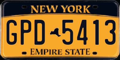 NY license plate GPD5413