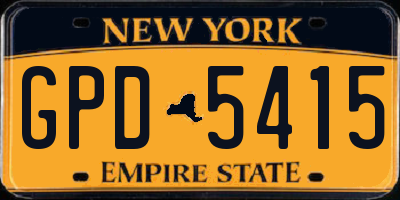 NY license plate GPD5415