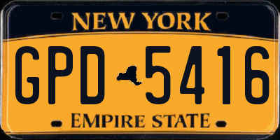 NY license plate GPD5416