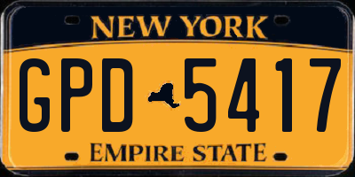 NY license plate GPD5417