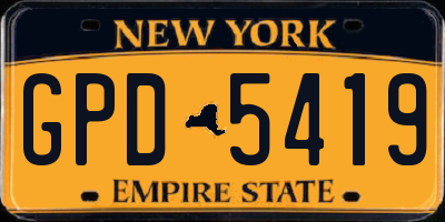 NY license plate GPD5419