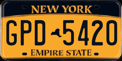 NY license plate GPD5420