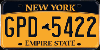 NY license plate GPD5422