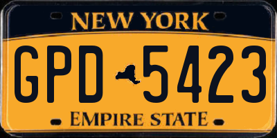 NY license plate GPD5423