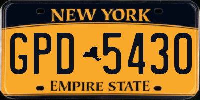 NY license plate GPD5430