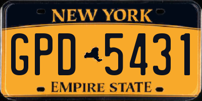 NY license plate GPD5431