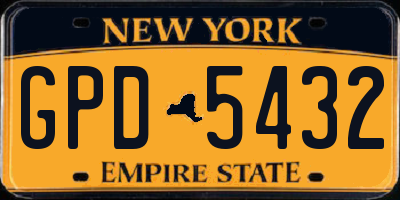 NY license plate GPD5432